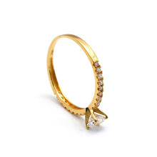 خاتم من الذهب الحقيقي الفاخر من حجر سبارك سوليتير 0361 (مقاس 5) R2762