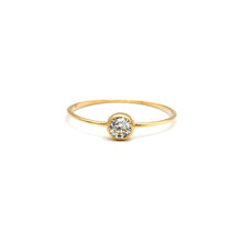 Real Gold Minimal Glow Stone Ring 0043 (Size 7.5) R2796