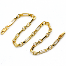 Real Gold 3 MM Thick Cable Link Chain Bracelet Unisex 5662 (20 C.M) BR1612