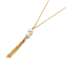 Real Gold 2 Pearl Adjustable Size Necklace (45 cm) 0434 N1509