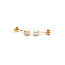 Real Gold Pearl Stud Earrings Set - Model 0451 E1955