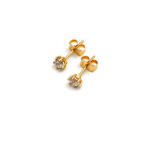 Real Gold Star Base Stud Stone Earrings Set - Model 0052 E1962