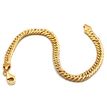 Real Gold Solid Thick Wide Chain Men and Unisex Bracelet (17 cm) - Model BR1685