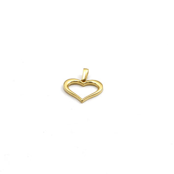 Real Gold Plain Heart Pendant - Model 0163 P 1972