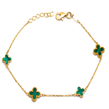Real Gold GZVC 4 Clover Green Bracelet - Luxury, Unique, and Elegant Design - Style 1859, Design BR1662
