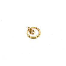 Real Gold 3 Stone Luck Heart in Round Design Pendant 0435 P 1937