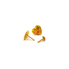 Real Gold Line Heart Studs with Long Screw Tops Perfect for Ear and Nose Piercings E1889