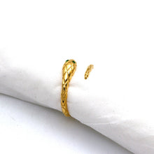 Real Gold Green Eye Serpent Snake Coil Ring 0080 (SIZE 7) R2808