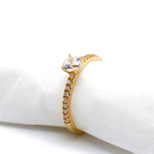 خاتم من الذهب الحقيقي الفاخر من حجر سبارك سوليتير 0361 (مقاس 5) R2762