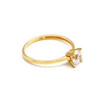 Real Gold Minimal Stone Ring 0022 (Size 6.5) R2781