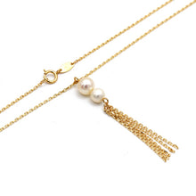 Real Gold 2 Pearl Adjustable Size Necklace (45 cm) 0434 N1509