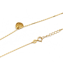 Real Gold 3D Net Movable Heart Necklace 9256 N1378