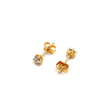 Real Gold Star Base Stud Stone Earrings Set - Model 0052 E1962