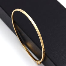 Real Gold Thin Plain Maze Hoop Bangle 1017/2 - (SIZE 19) BA1578