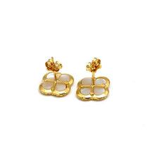 Real Gold Pearl Flat Stud Earring Set - Model GZJVN0695-MOP E1916