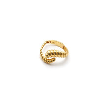 Real Gold Twisted Ring 0194 (Size 7) R2824