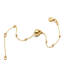 سوار ذهبي حقيقي على شكل دمعة واحدة مع بكرة مزخرفة بحجم قابل للتعديل (16+3 = 19 سم) 1676 BR1886