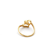 Real Gold 2 Color 2 Heart Ring 7802-YW (Size 5) R2844