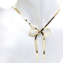 Real Gold Snake Chain Bow Design Necklace (40 C.M) 0041 N1542