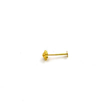 Real Gold Flower Flat Back Nose Piercing With Screw lock NP1026