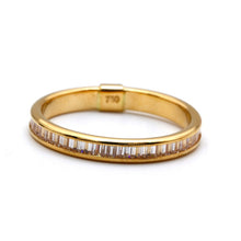 Real Gold Straight Line Linear Spark Stone Ring 0109 (Size 5.5) R2718