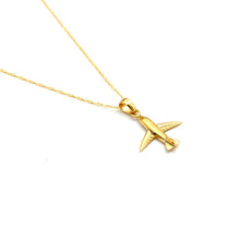 Real Gold Mini Airplane Jet Necklace 0129 CWP 2026