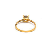 خاتم حجري دائري كلاسيكي من الذهب الحقيقي 0254 (مقاس 5) R2730