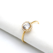 خاتم حجري دائري من الذهب الحقيقي 0464 (مقاس 6.5) R2745