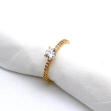 خاتم من الذهب الحقيقي الفاخر من حجر سبارك سوليتير 0361 (مقاس 5) R2762