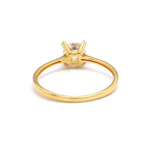Real Gold Minimal Stone Ring 0022 (Size 6.5) R2781