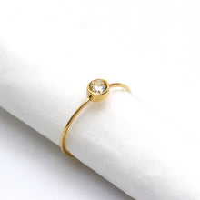 Real Gold Minimal Glow Stone Ring 0043 (Size 7.5) R2796