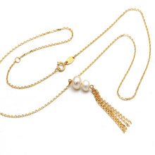 Real Gold 2 Pearl Adjustable Size Necklace (45 cm) 0434 N1509