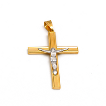 Real Gold 2 Color Jesus Flat Big Cross Pendant 1235 P 1922