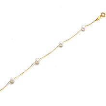 Real Gold 4 Textured Pearl 5MM Bracelet 0047 (19 C.M) BR1854