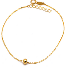Real Gold 3 MM Ball Adjustable Size Bracelet 3140 BR1611