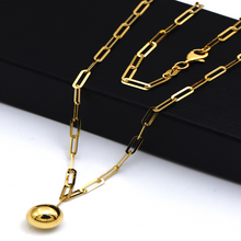Real Gold 10 MM Ball Full Paper Clip Chain Necklace 1333 N1393