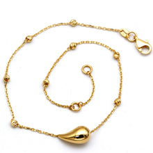 Real Gold Teardrop with Textured Roller Adjustable Size Anklet (23+2 = 25 C.M) 1676 A1355