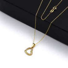 Real Gold Heart Stone with Side Hook Necklace - Model 0417 CWP 1971