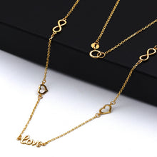 Real Gold Infinity Heart Love Necklace 1177 (40 C.M) N1530