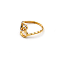 Real Gold 2 Color 2 Heart Ring 7802-YW (Size 5) R2844