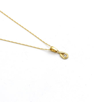 Real Gold Stone Drop Necklace - Model 0393 CWP 2004