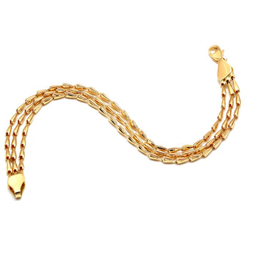 Real Gold 3 Lines Teardrop Unisex Bracelet 2328 (19 C.M) BR1774