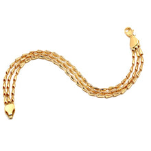 Real Gold 3 Lines Teardrop Unisex Bracelet 2328 (17 C.M) BR1775