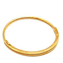 Real Gold GZCR Embossed Stone Screw Bangle 0342 (SIZE 16) BA1448