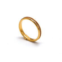 Real Gold Straight Line Linear Spark Stone Ring 0109 (Size 5.5) R2718