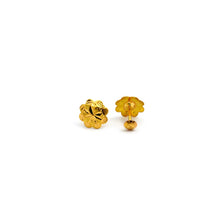 Real Gold Flower Studs with Long Screw Tops Perfect for Ear and Nose Piercings E1890