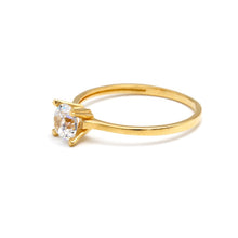 Real Gold Minimal Stone Ring 0022 (Size 6.5) R2781