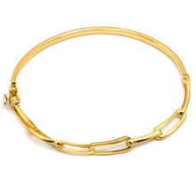 Real Gold Flat Twisted Paper Clip Link Bangle 3226 (Size 17) BA1445