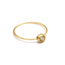 Real Gold Minimal Glow Stone Ring 0043 (Size 7.5) R2796