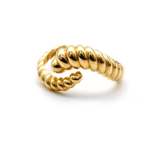 Real Gold Twisted Ring 0194 (Size 5) R2825